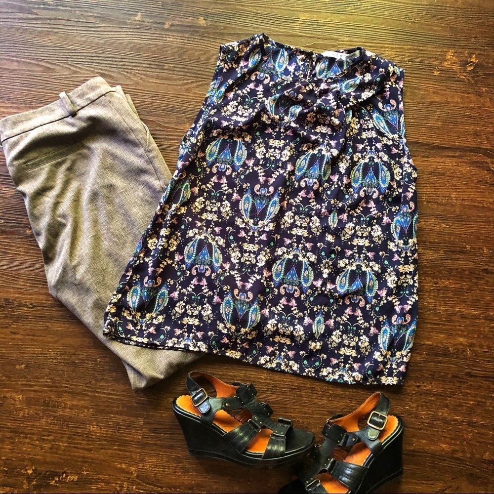 Collective concepts sleeveless tunic paisley Sz M